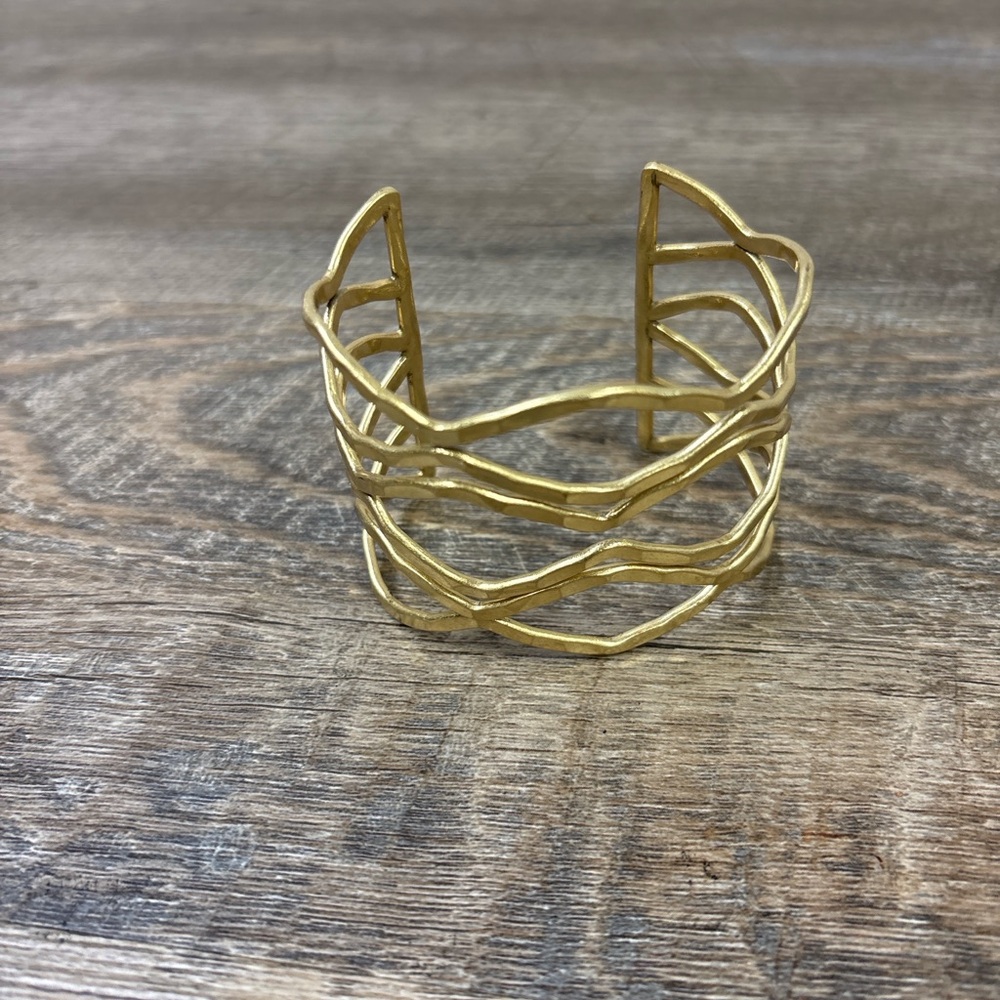 Lucky Brand Hammered Gold Open Cuff Bracelet